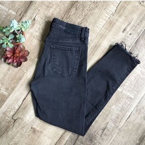 high waisted black bridgette skinny jeans